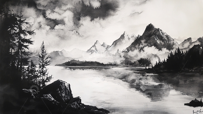 高清大图下载【趣麦麦图】温哥华水彩水墨山水