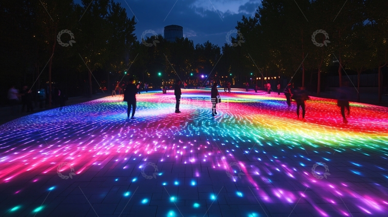 高清大图下载【趣麦麦图】荧光跑道