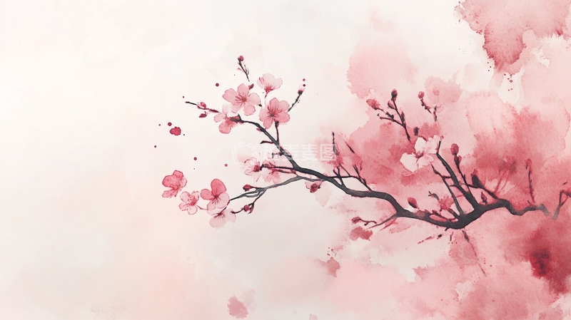 高清大图下载【趣麦麦图】水墨唯美桃花3
