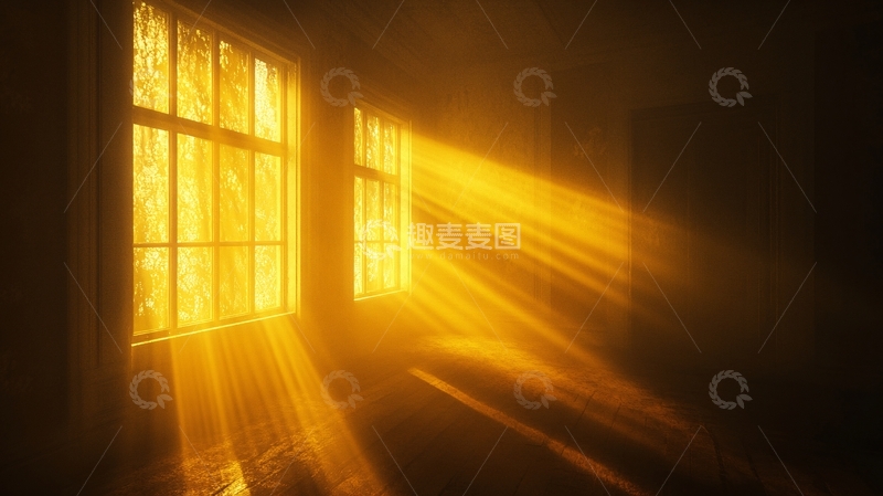 高清大图下载【趣麦麦图】黄色室内暖光太阳光10