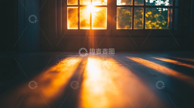 高清大图下载【趣麦麦图】阳光照射木窗1