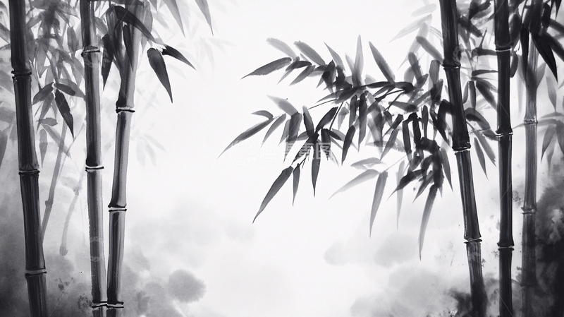 高清大图下载【趣麦麦图】水墨山水竹林9