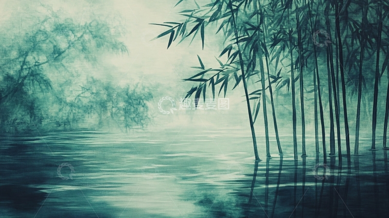 高清大图下载【趣麦麦图】迷雾翠竹2