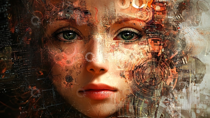 高清大图下载【趣麦麦图】电路板拼凑人像