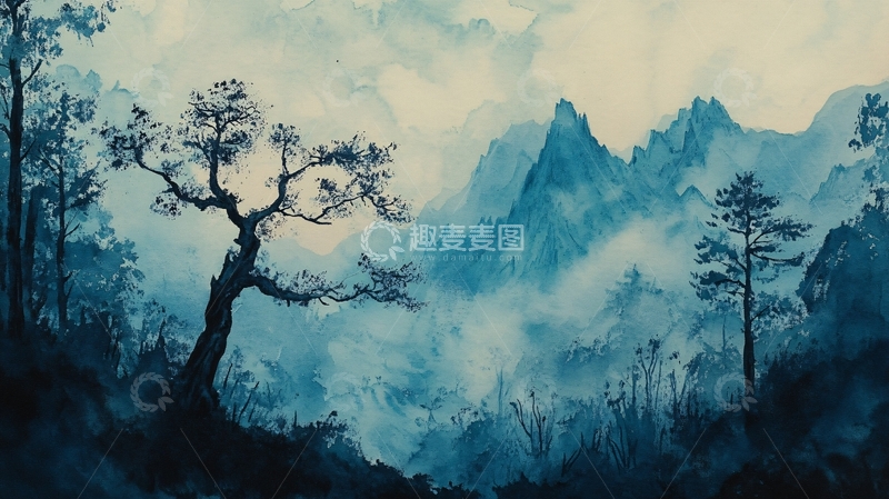 高清大图下载【趣麦麦图】唯美意境彩墨山水31