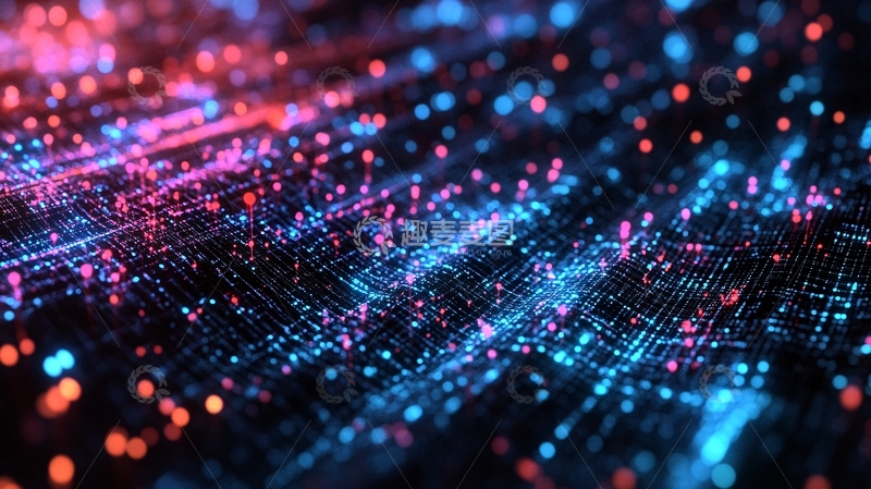 高清大图下载【趣麦麦图】红蓝科技无限背景8