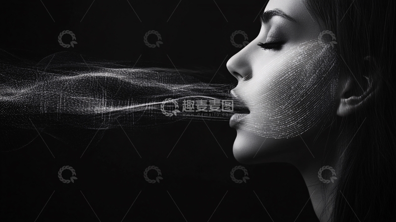 高清大图下载【趣麦麦图】烟雾美女