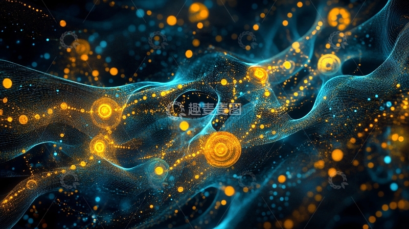 高清大图下载【趣麦麦图】科幻感蓝色流动感背景4