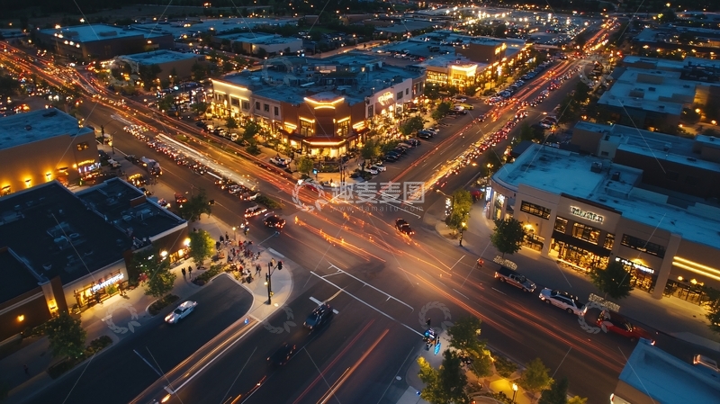 高清大图下载【趣麦麦图】奥特莱斯夜景1