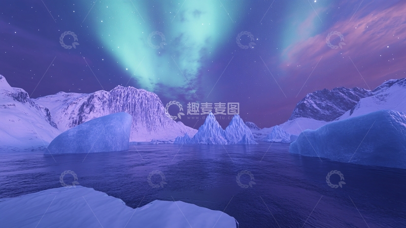 高清大图下载【趣麦麦图】梦幻舞台背景南极冒险2