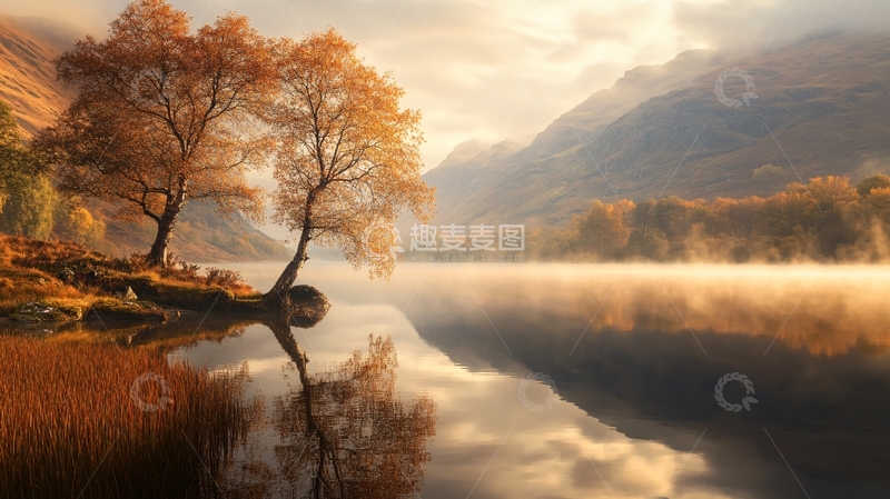 高清大图下载【趣麦麦图】唯美小树秋色4