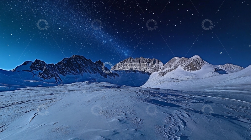 高清大图下载【趣麦麦图】夜里静谧的雪山