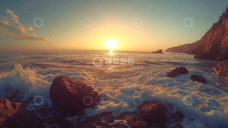 高清大图下载【趣麦麦图】海日腾波