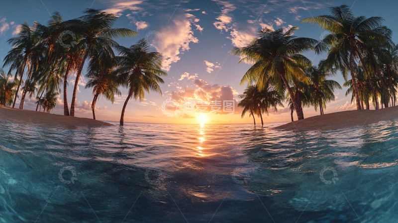 高清大图下载【趣麦麦图】海岛全景图