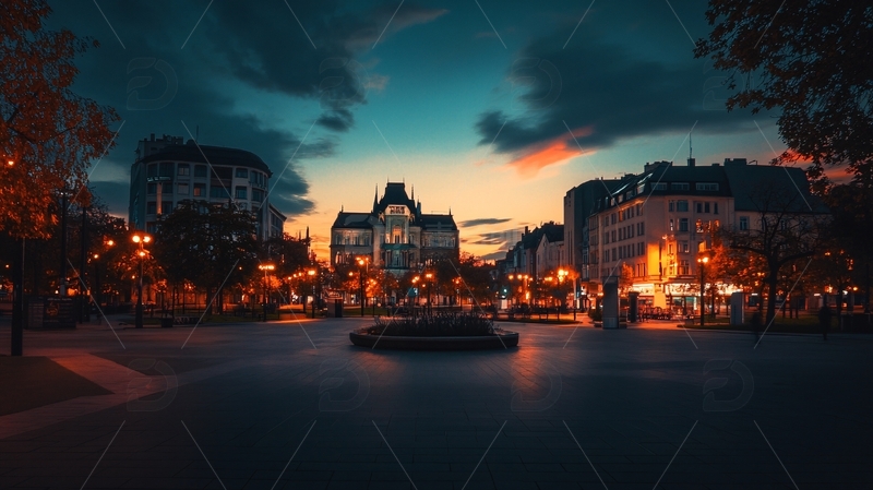 高清大图下载【趣麦麦图】洛兹广场夜景