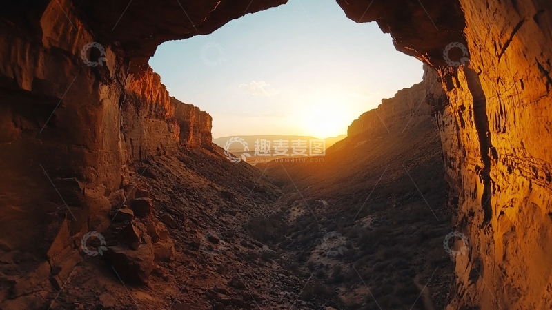 高清大图下载【趣麦麦图】夕照峡谷