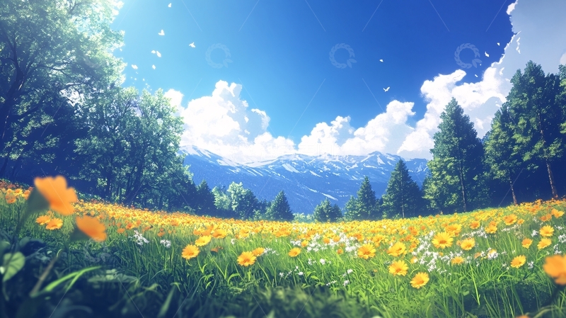 高清大图下载【趣麦麦图】唯美花田场景17