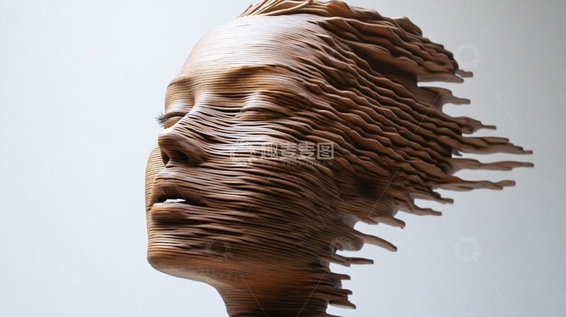 高清大图下载【趣麦麦图】木雕木刻头像