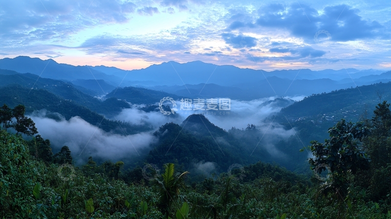 高清大图下载【趣麦麦图】石潭云海全景图1