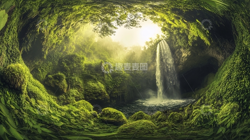 高清大图下载【趣麦麦图】梦幻绿色丛林