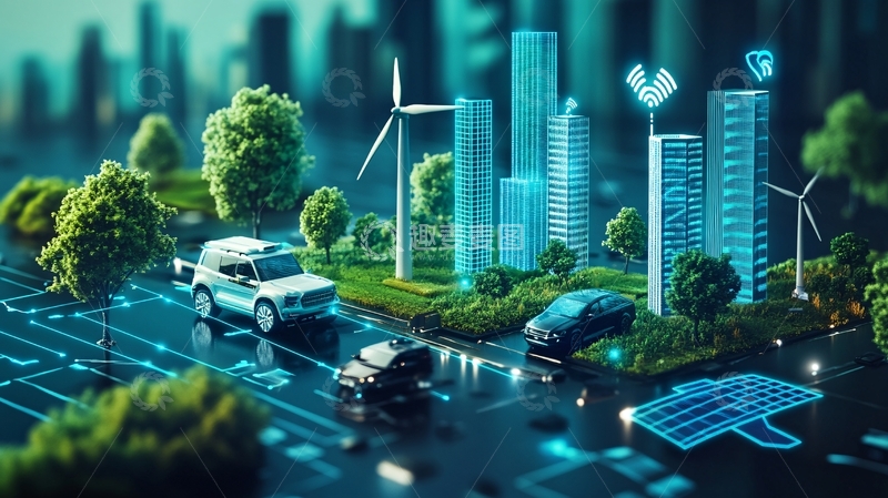 高清大图下载【趣麦麦图】汽车数字环保新能源2