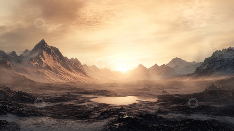 高清大图下载【趣麦麦图】山间晨雾日出