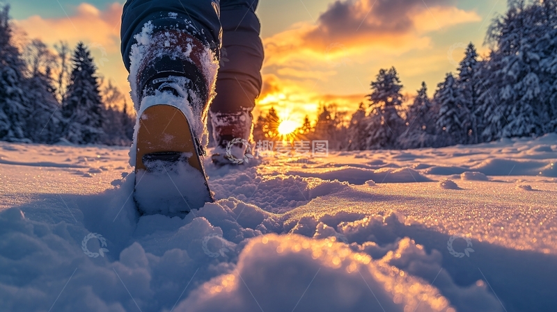 高清大图下载【趣麦麦图】山地雪鞋行走2