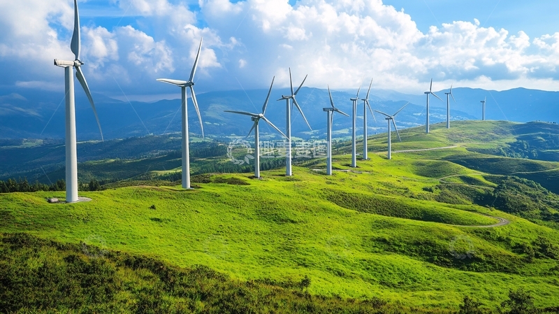 高清大图下载【趣麦麦图】绿色群山风力发电1