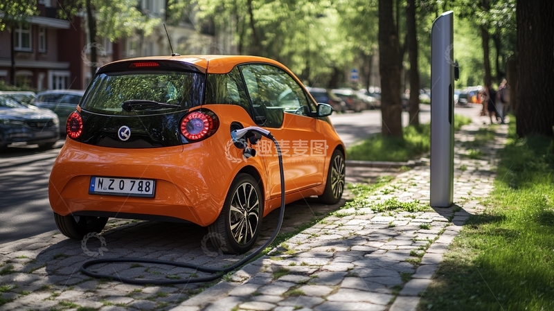 高清大图下载【趣麦麦图】电动车与城市