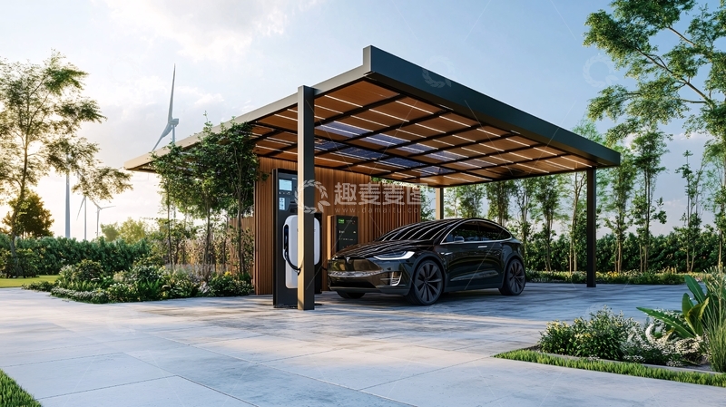 高清大图下载【趣麦麦图】现代汽车充电桩充电站1