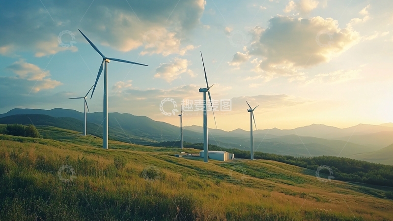 高清大图下载【趣麦麦图】绿色智能风电场