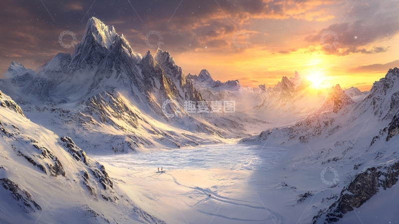 高清大图下载【趣麦麦图】雪山大场景8
