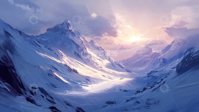 高清大图下载【趣麦麦图】雪山原画48