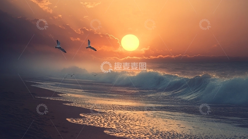 高清大图下载【趣麦麦图】唯美旭日东升10