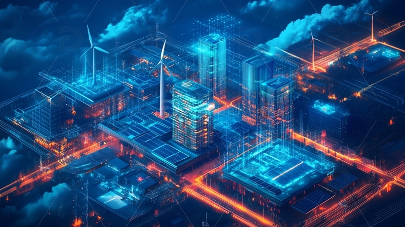 高清大图下载【趣麦麦图】橙色科技城市4