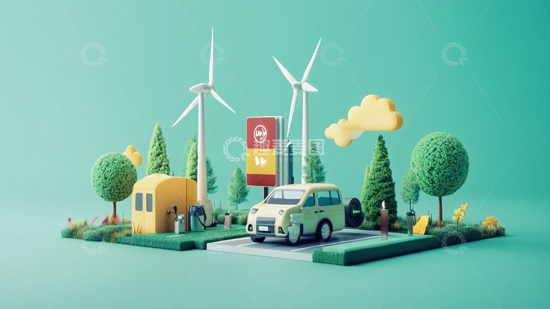 高清大图下载【趣麦麦图】绿色交通绿色能源