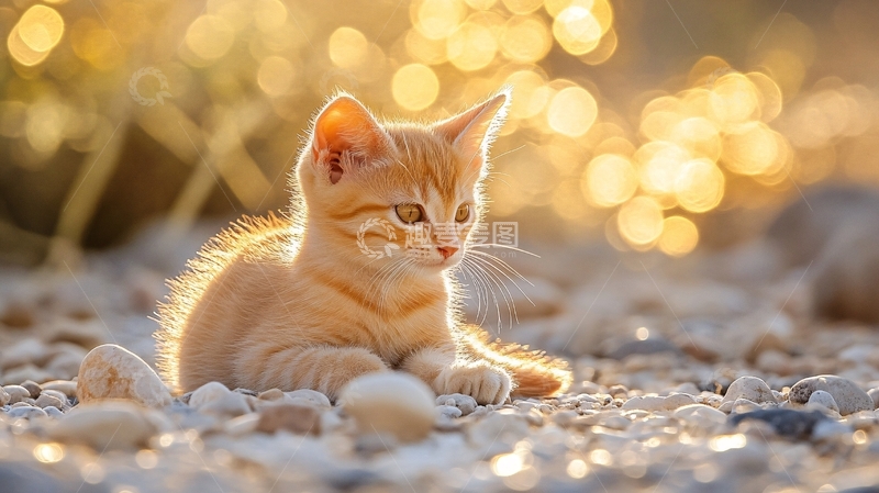 高清大图下载【趣麦麦图】逆光下的小猫