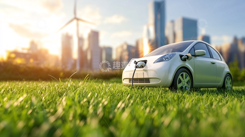 高清大图下载【趣麦麦图】绿色新能源汽车1