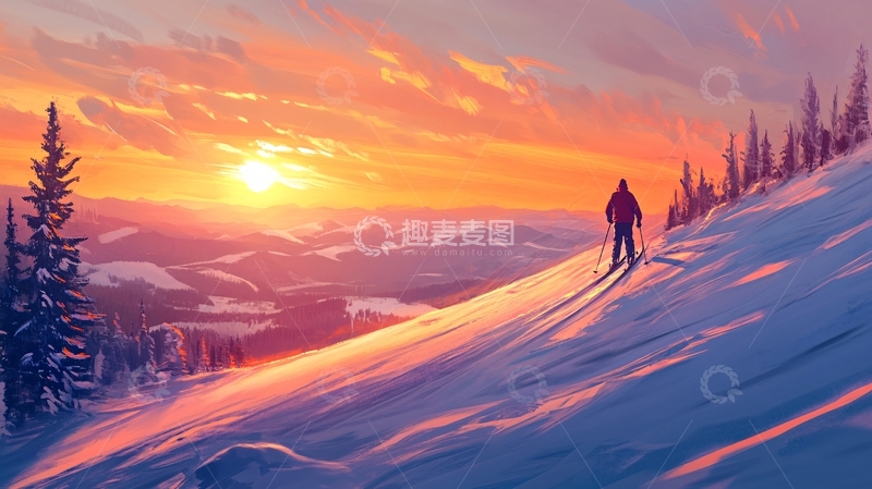 高清大图下载【趣麦麦图】冬季户外登山雪景11