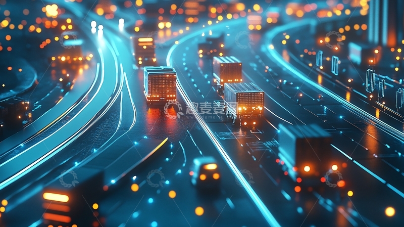 高清大图下载【趣麦麦图】智慧物流背景