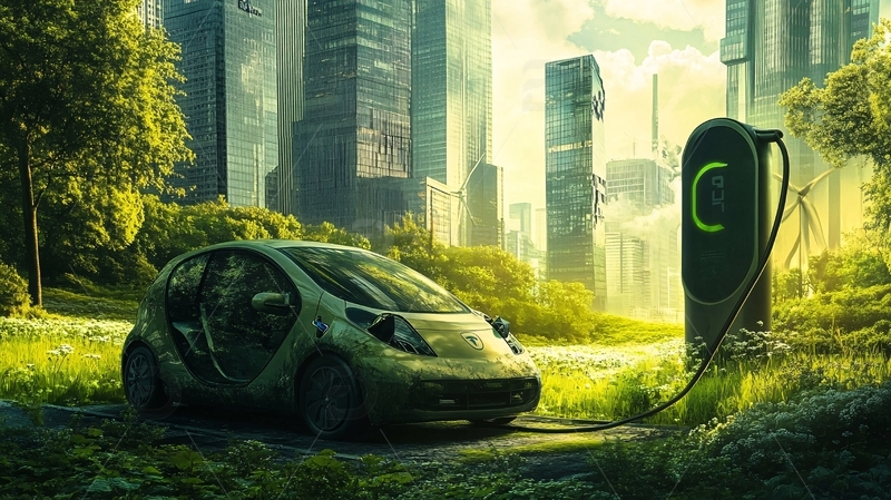 高清大图下载【趣麦麦图】新能源背景新能源汽车