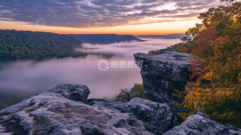 高清大图下载【趣麦麦图】哈纳斯风景云雾日出4