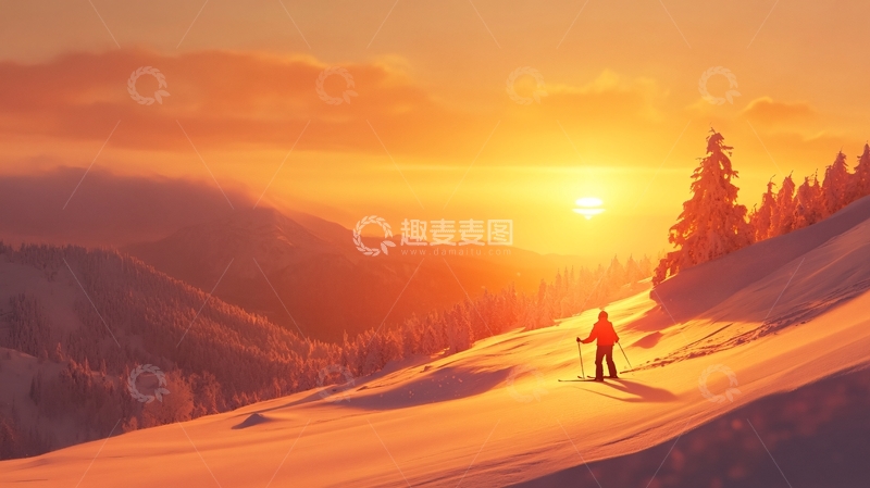 高清大图下载【趣麦麦图】看日出插画6