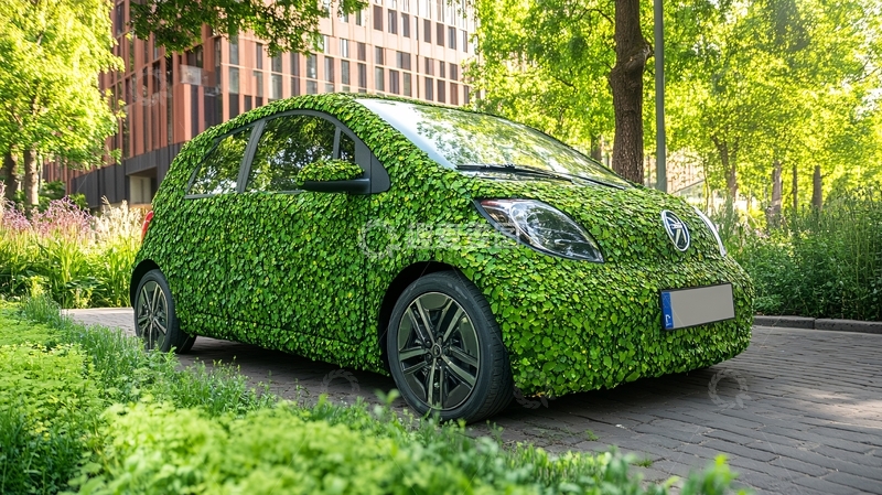 高清大图下载【趣麦麦图】长满绿叶的汽车