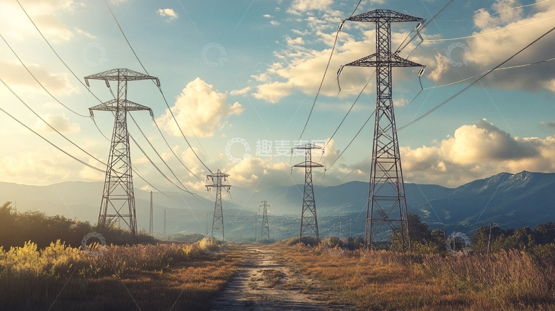 高清大图下载【趣麦麦图】供电题材背景素材