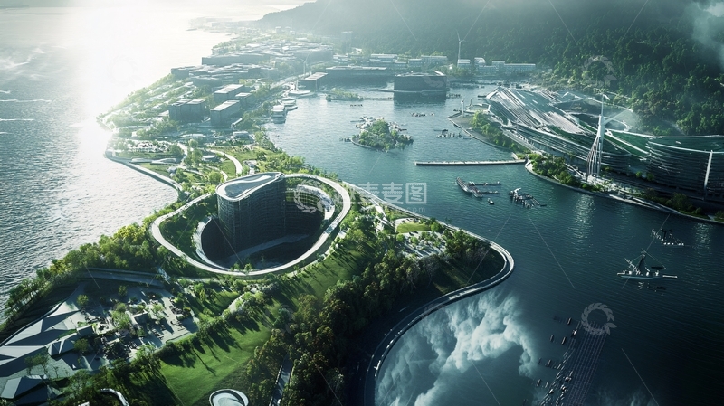 高清大图下载【趣麦麦图】魅力挪威市悬浮岛设计3