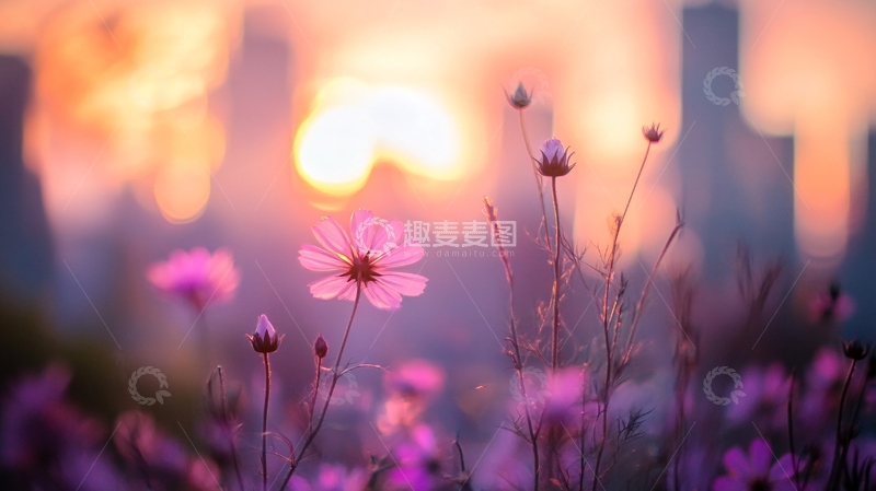 高清大图下载【趣麦麦图】荷兰菊夕阳