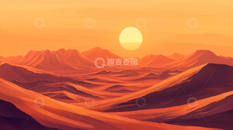 高清大图下载【趣麦麦图】丹霞插画