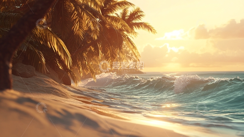 高清大图下载【趣麦麦图】唯美韵律自然海边背景23