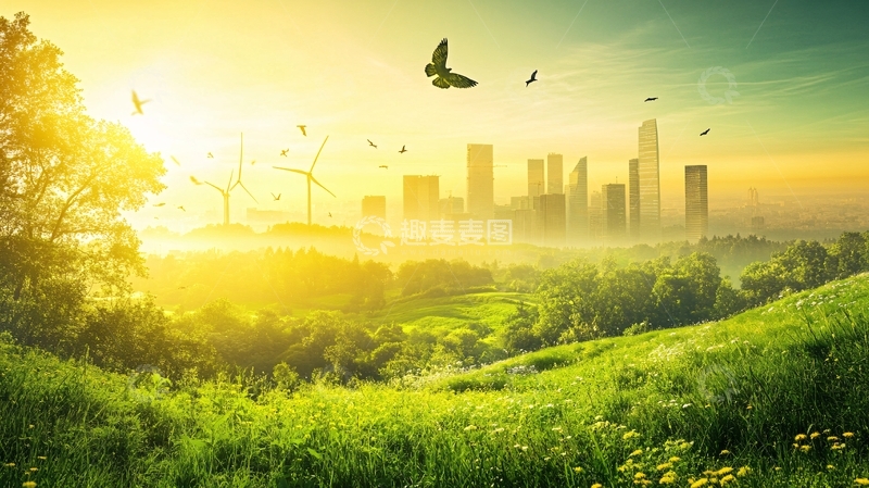 高清大图下载【趣麦麦图】城市环保背景